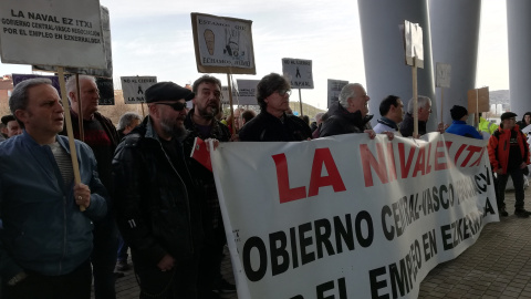 Trabajadores de La Naval manifestándose. Danilo Albín.