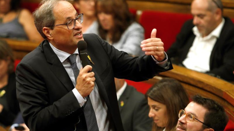 Torra, a la sessió de control del Parlament. EFE / TONI ALBIR