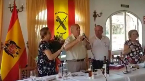 Antonio Tejero reaparece en un homenaje en Málaga al grito de "viva Franco". / CAPTURA DE PANTALLA