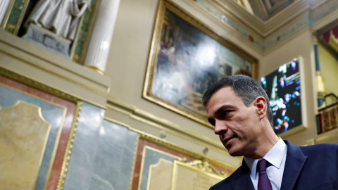 El presidente del Gobierno, Pedro Sánchez, a su llegada al Congreso para el debate de totalidad de los Presupuestos de 2019. REUTERS/Juan Medina