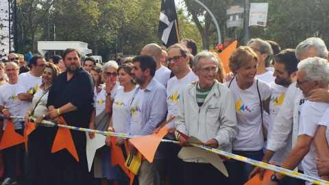 Cabecera de manifestación Via Lliure, convocada por las plataformas independentistas a favor de la secesión. Archivo