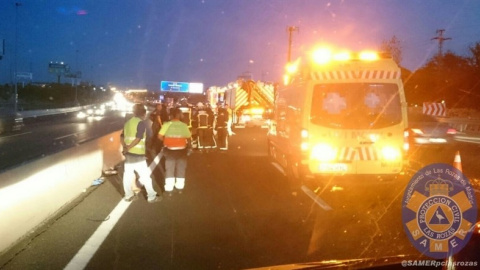 Imagen del accidente de tráfico sufrida por Hortelano. /TWITTER