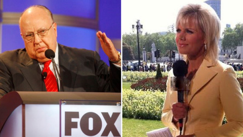 El ex consejero delegado de Fox Roger Ailes y la presentadora Gretchen Carlson. / REUTERS