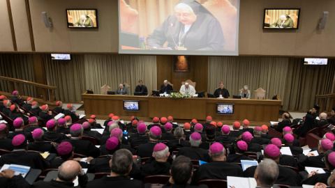 Pope Francis attends the four-day meeting on the global sexual abuse crisis, at the Vatican February 23, 2019. Vatican Media/­Handout via REUTERS ATTENTION EDITORS - THIS IMAGE WAS PROVIDED BY A THIRD PARTY.