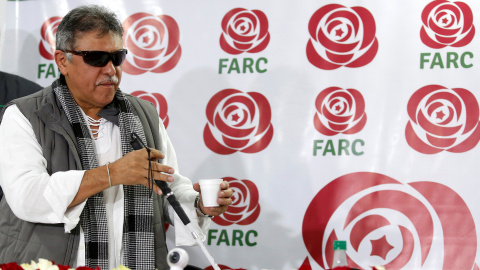 Jesus Santrich durante una conferencia en Bogotá en noviembre de 2017. REUTERS