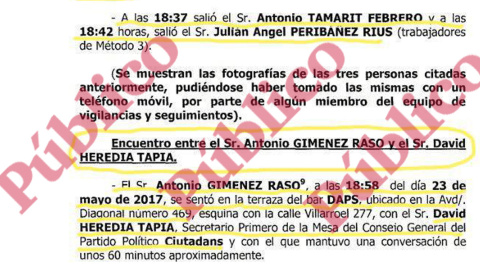 Fragmento del informe de la Policía Nacional sobre los materiales incautados a los Mossos d'Esquadra.