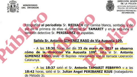 Fragmento del informe de la Policía Nacional sobre los materiales incautados a los Mossos d'Esquadra.