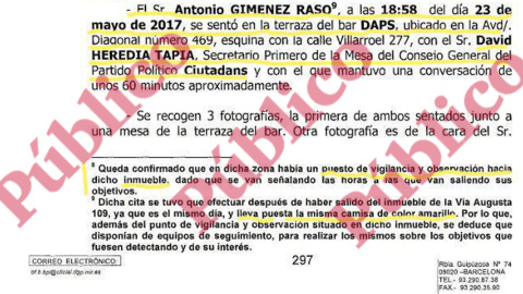 Fragmento del informe de la Policía Nacional sobre los materiales incautados a los Mossos d'Esquadra.