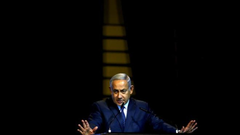 Benjamin Netanyahu, en una reunión con los medios cristianos de Israel. / Reuters