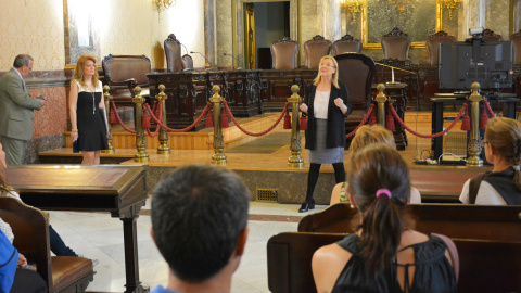 Milagro Calvo, primera magistrada en llegar al Supremo, durante una jornada de puertas abiertas. Foto: poderjudicial.es