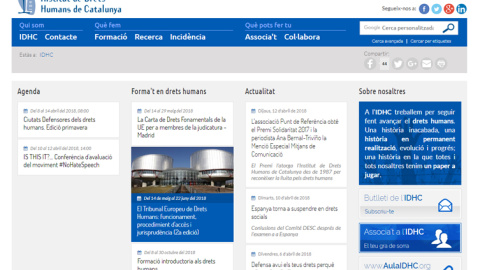 Web Principal del Instituto de Derechos Humanos de Catalunya(IDHC). IDHC.ORG