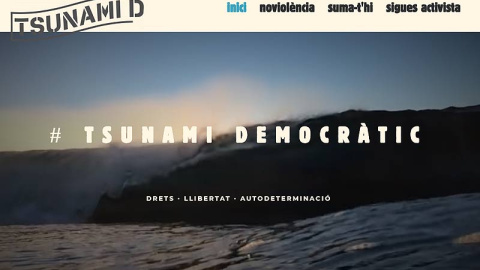 Imagen del sitio web de Tsunami Democràtic.