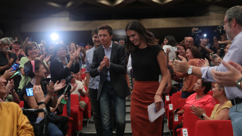 25/09/2019 - El líder de Más Madrid, Íñigo Errejón y la portavoz de Más Madrid en el Ayuntamiento, Rita Maestre, en la reunión de las bases del partido./ EUROPA PRESS (Jesús Hellín)