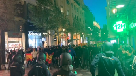 Protesta en contra de la movilizaciÃ³n independentista de Madrid