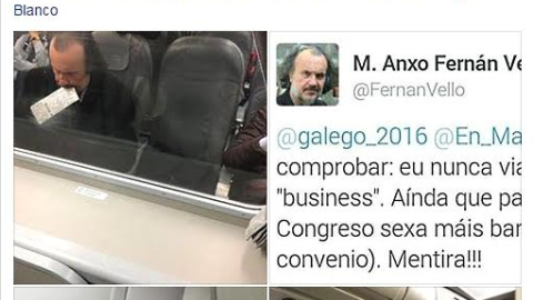 Publicación en Facebook de la senadora Paula Pardo, en el que difunde fotos de Miguel Anxo Fernán Vello en un viaje privado.