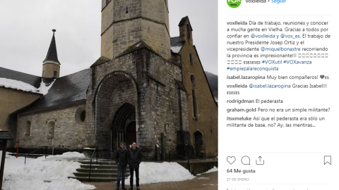 Captura de pantalla de la cuenta de Instagram de Vox Lleida, en donde se presenta a José Antonio Ortiz Cambray  como presidente del partido en Lleida. / INSTAGRAM