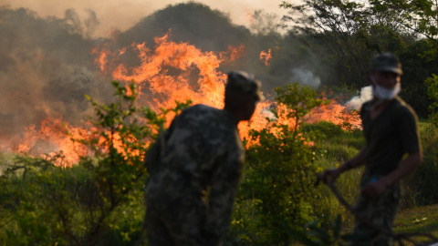 Los incendios en Paraguay continuaron ardiendo durante todo el mes de septiembre. / AFP