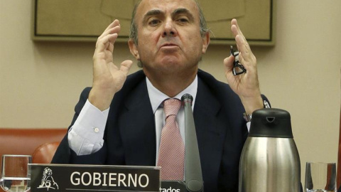 De Guindos, durante su comparecencia en el Congreso. EFE/FERNANDO ALVARADO