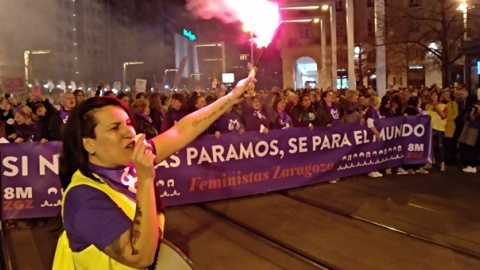 La manifestación de la tarde colapsó durante varias horas el centro de la capital aragonesa. E.B.