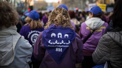 Imagen de la manifestación con motivo del Día de la Mujer en la plaza de Neptuno de Madrid.-JAIRO VARGAS