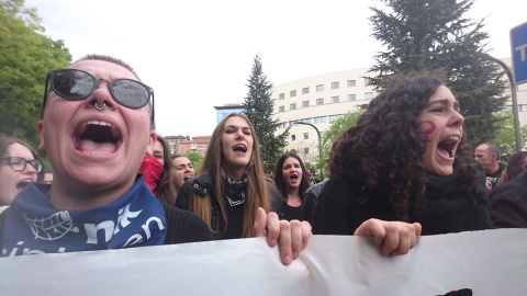 Manifestación en Pamplona contra la sentencia de 'La Manada'.