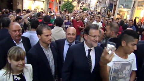 Rajoy y Albiol, durante el pase por Reus.