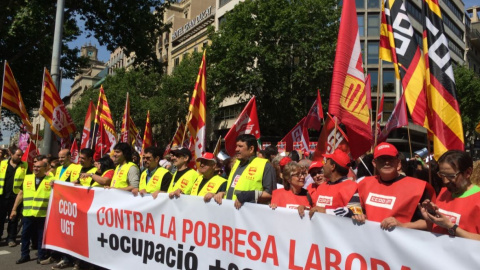 Manifestació convocada pels sindicats l'1 de maig de 2014 / M.D.