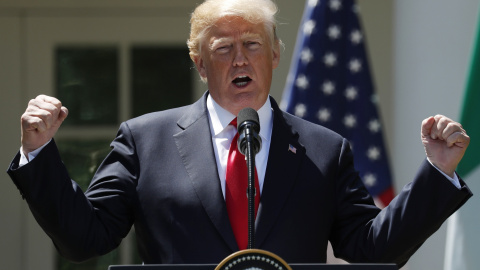 El presidente de EEUU, Donald Trump, en una rueda de prensa en la Casa Blanca. REUTERS/Kevin Lamarque