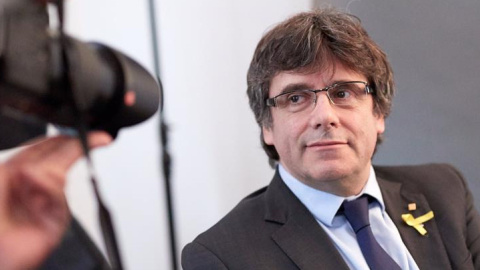 El president destiutuït Carles Puigdemont, en un acte a Berlín el passat 26 d'abril | EFE / Hayoung Jeon.