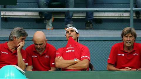 Nadal, durante la eliminatoria de Copa Davis jugada por España el pasado fin de semana. REUTERS/Cathal McNaughton