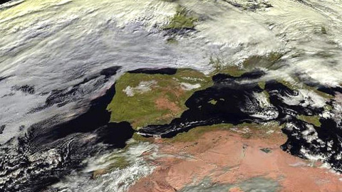 Imagen tomada por el satélite Meteosat para la Agencia Estatal de Meteorología (Aemet). EFE