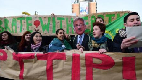 Protesta contra Juncker y el TTIP, diciembre de 2014, Bruselas. Agencias