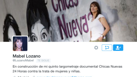 Captura de pantalla del 'Twitter' de Mabel Lozano