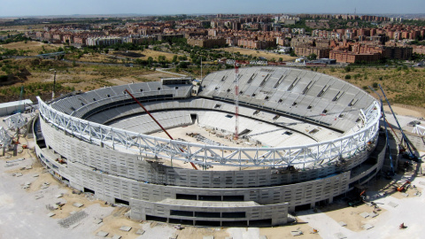 Imagen que presenta en estos momentos el estadio de La Peineta. /FCC