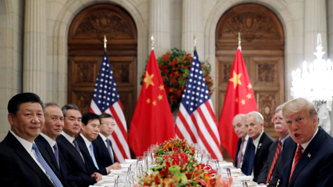 Fotografía del pasado 1 de diciembre de 2018 en la cena que celebraron los presidentes de China, Xi Jinping, y el de EEUU, Donald Trump, tras el G20 de Buenos Aires./REUTERS