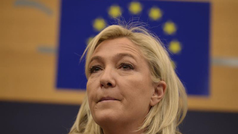 Marine Le Pen comparece en rueda de prensa en el Parlamento Europeo. - EFE