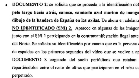 Documento en el que se solicita al juzgado que se prodeda a la identificación de un sujeto que corresponde con las características de Antonio Alemany.