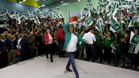 La candidata del PSOE en las autonómicas andaluzas, Susana Díaz, en el mitin de cierre de campaña. REUTERS/Marcelo del Pozo