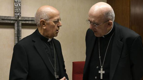 El presidente de la Conferencia Episcopal, Ricardo Blázquez, y el arzobispo de Madrid, Carlos Osorio. / EFE