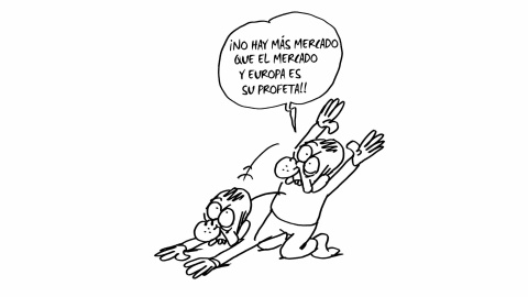 Ilustración de Charb (Stéphane Charbonnier) incluida en el libro 'El capitalismo en 10 lecciones', de Michel Husson (Librería Viento Sur/La Oveja Roja).