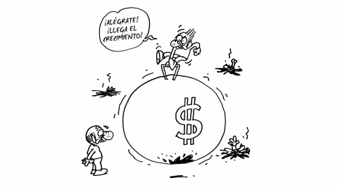 Ilustración de Charb (Stéphane Charbonnier) incluida en el libro 'El capitalismo en 10 lecciones', de Michel Husson (Librería Viento Sur/La Oveja Roja).