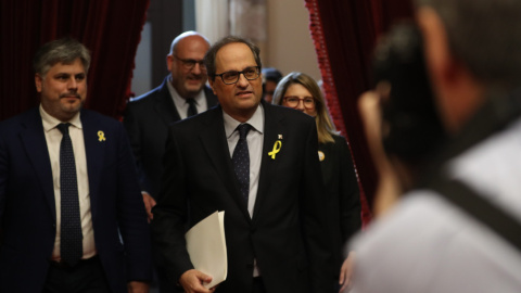 Quim Torra, arribant a l'hemicicle del Parlament en la seva sessió d'investidura | Parlament de Catalunya.