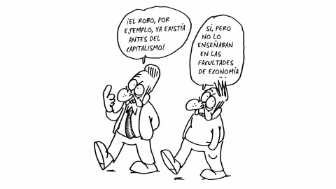 Ilustración de Charb (Stéphane Charbonnier) incluida en el libro 'El capitalismo en 10 lecciones', de Michel Husson (Librería Viento Sur/La Oveja Roja).