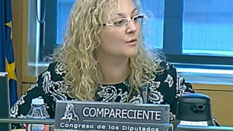 Maria Sevilla, la arrestada, durante la comparecencia que dio en marzo de 2017 en el Congreso de los Diputados. - EUROPA PRESS