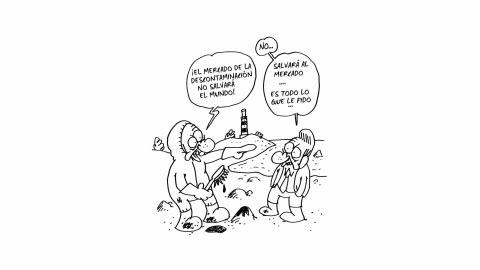 Ilustración de Charb (Stéphane Charbonnier) incluida en el libro 'El capitalismo en 10 lecciones', de Michel Husson (Librería Viento Sur/La Oveja Roja).