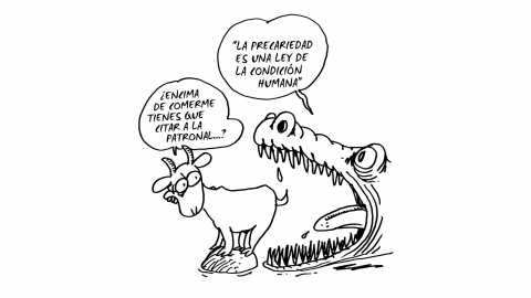 Ilustración de Charb (Stéphane Charbonnier) incluida en el libro 'El capitalismo en 10 lecciones', de Michel Husson (Librería Viento Sur/La Oveja Roja).