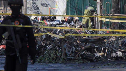 Atentado contra una iglesia de Surabaya, en Indonesia. / EFE