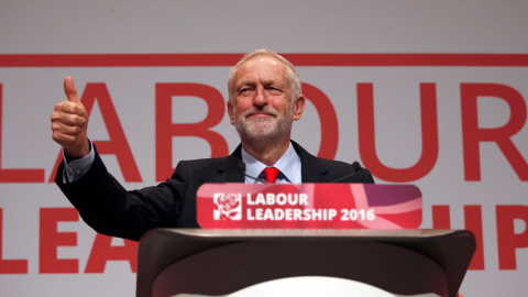 Corbyn, tras el anuncio de su victoria como líder del Partido Laborista. REUTERS