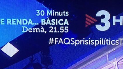 Imagen del hashtag empleado en 'Faqs', el programa de debate político de TV3.