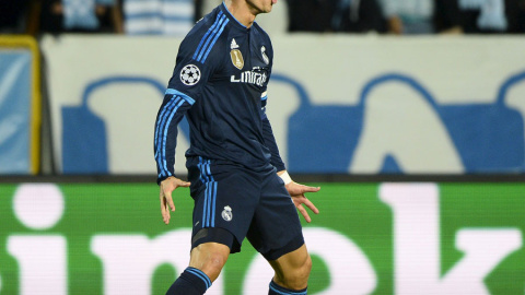 Cristiano celebra uno de sus goles al Malmoe. REUTERS/Anders Wiklund